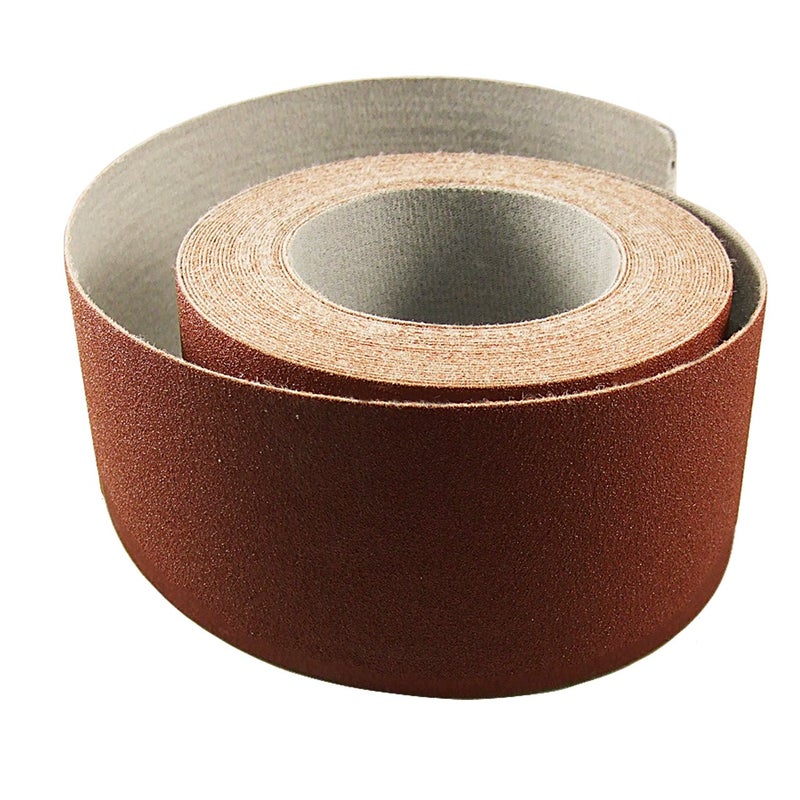 Red Label Abrasives 3 Inch X 50 Foot 120 Grit Premium Loop (Felt) Backed Ready-to-Cut Cloth Sanding Roll for Hook and Loop Drum Sanders - Image 1